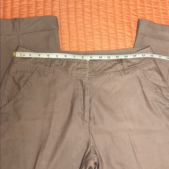 Sundance Wide Leg Cuffed Linen Blend Trouser Dress Pants Blush Purple Sz 10 - Picture 4 of 12